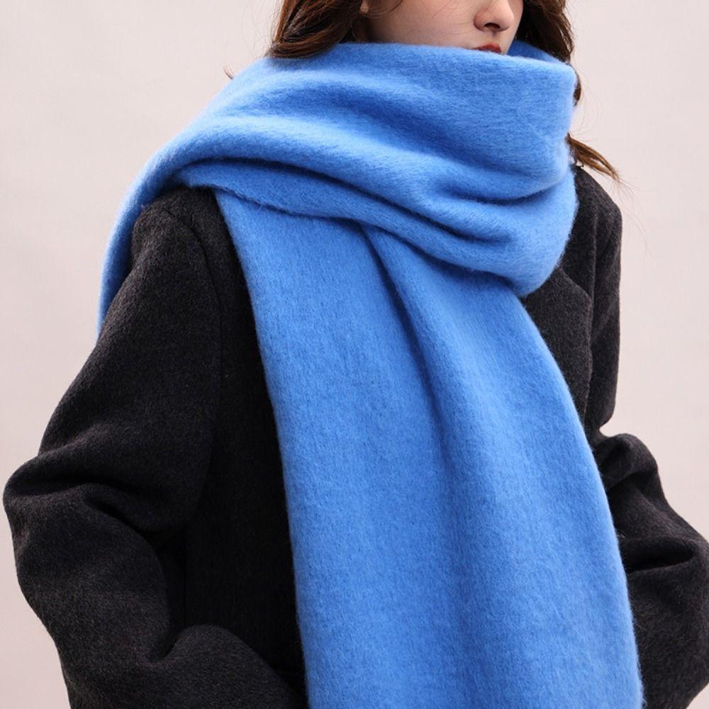Mohair Winter Cashmere Scarves Plush Long Shawl Classic Winter Wool Scarf  Girl