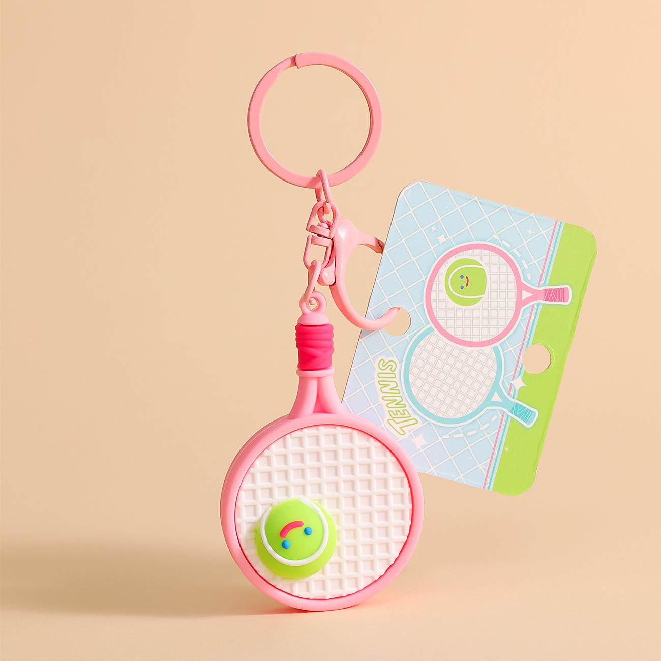 1 st Trendy Tennisracket Sport voor Vrouwen met Schattige Bedel, Decoratief Accessoire voor Sleutels, Tassen & Rugzakken Cadeauzakje Bedel white