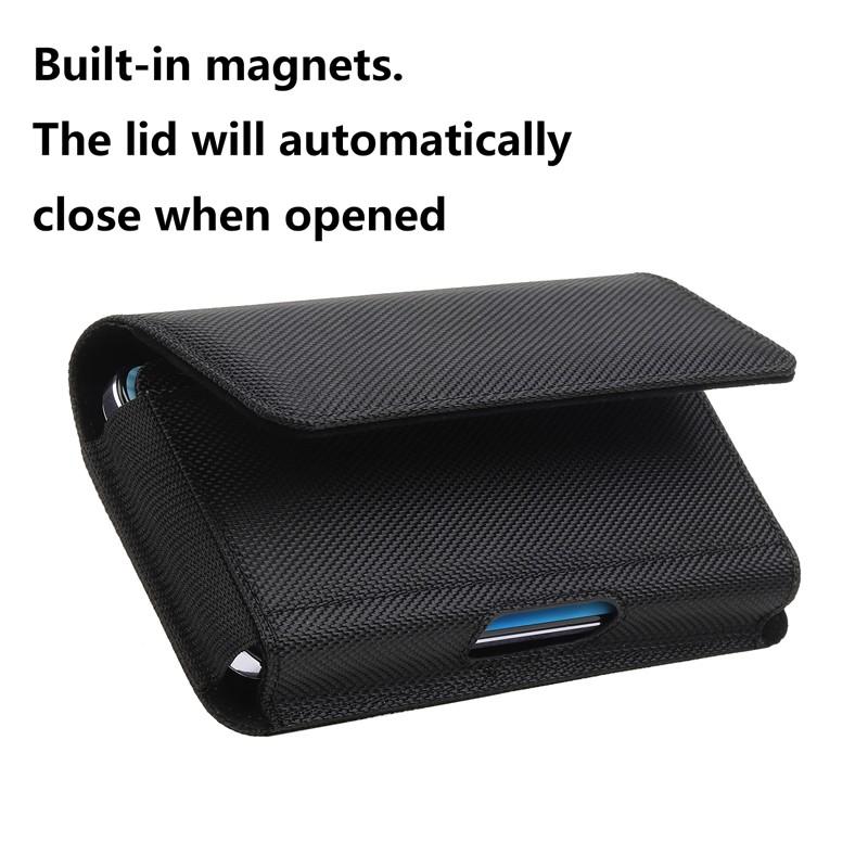 5.2-7.0inch Nylon Mobile Phone Pouch Belt Waist Bag Clip Holster Case for iPhone