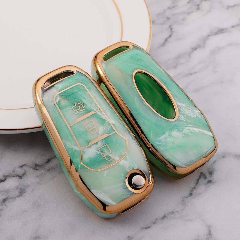 Guochao Ford Car Key Case for Focus, Escort, Mondeo, Edge, Ecosport - TPU Full Protection