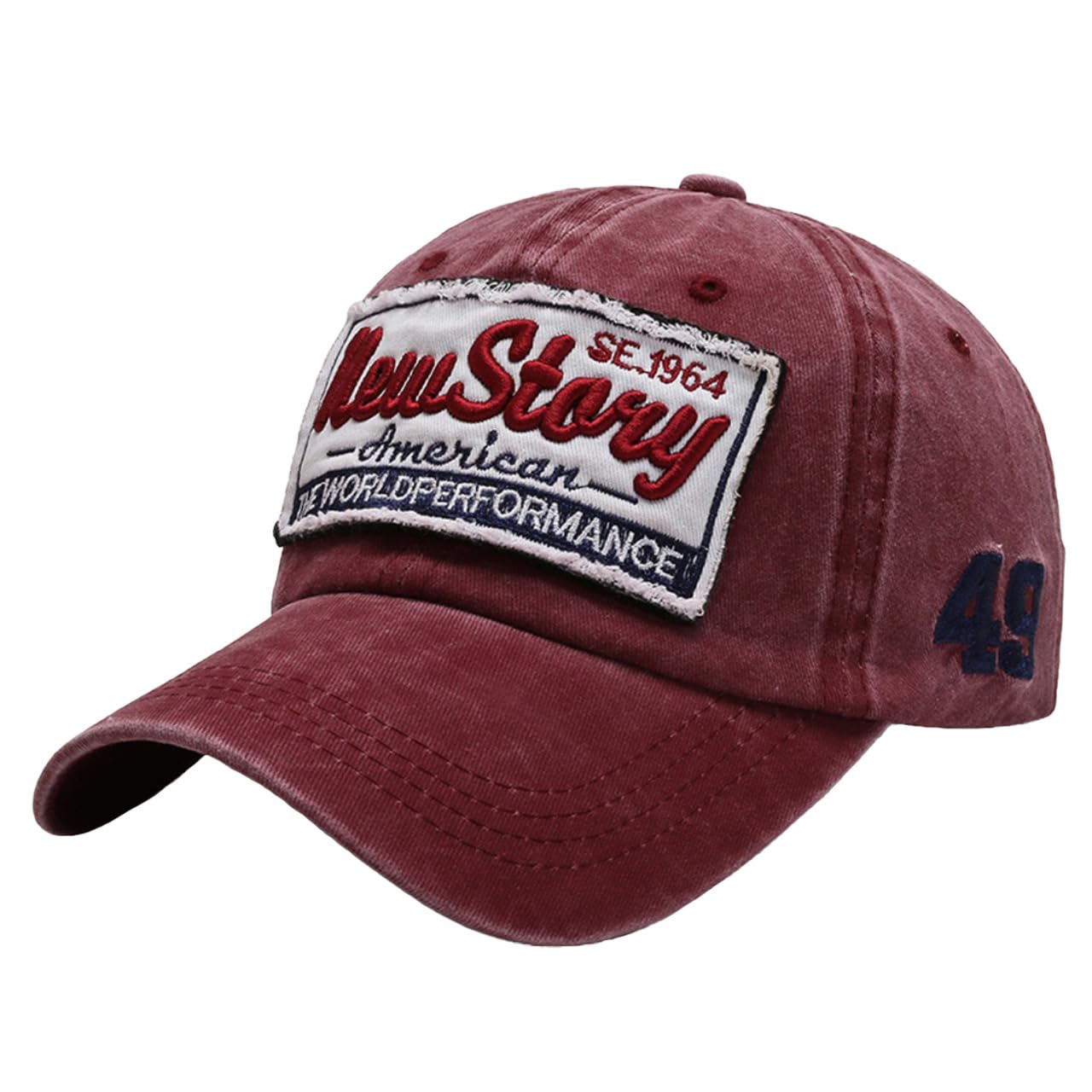 

Hat Cap Embroidered Logo Casual Design Sun Protection Fashion Outdoor CZA374 [White Fang] Men s (Red)