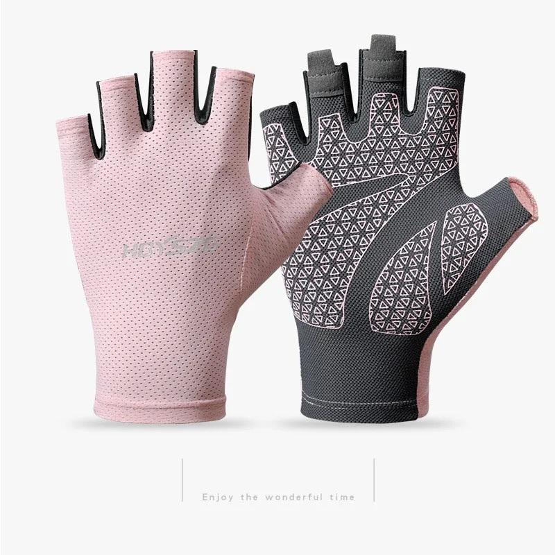 Summer Cycling Half Finger Gloves Fitness Fishing Men's and Women Lightweight Breathable Non Slip Portable Exercise Yoga Gloves