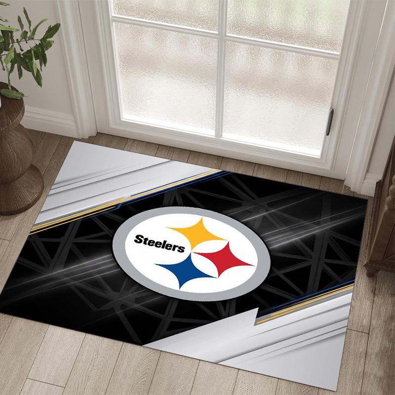 Tappeto in Cristallo di Velluto Design Pittsburgh Steelers Accogliente Non?Tappeto Stampato Antiscivolo per Camera da Letto Soggiorno Ingresso