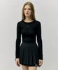 ROLAROLA Logo Pleats Mini Skirt Black