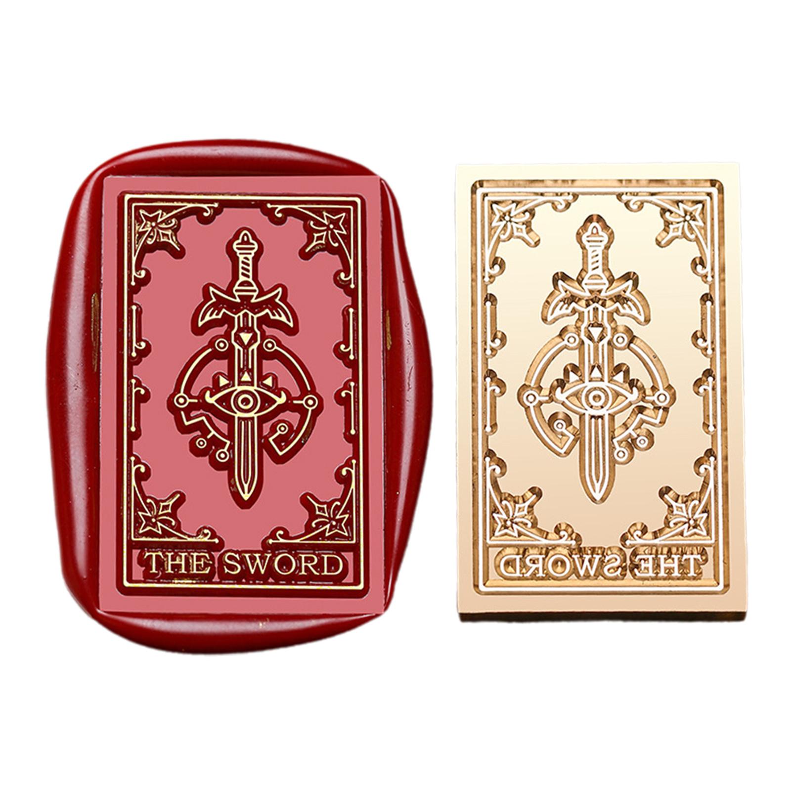 

Тематическая печать Таро Прямоугольная печать для запечатывания с изысканным узором для запечатывания конвертов, украшения винных бутылок A