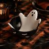 Resin Snack Dish Halloween Skeleton Lounging Tidbit Serveware, 3D Relief Candy Bowl for Large Capacity Nut Tray Snacks Dips, Creative