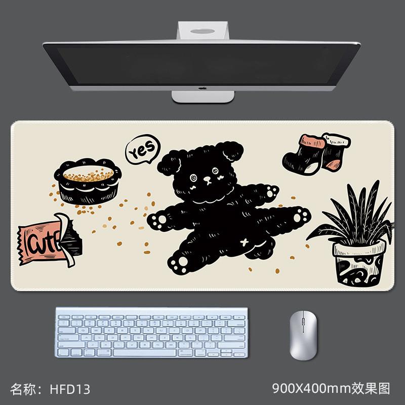 Cartoon Cute Cat Mouse Pad Large Anti Slip Lock Edge Game Pads Computer Office Desktop Keyboard Mat
