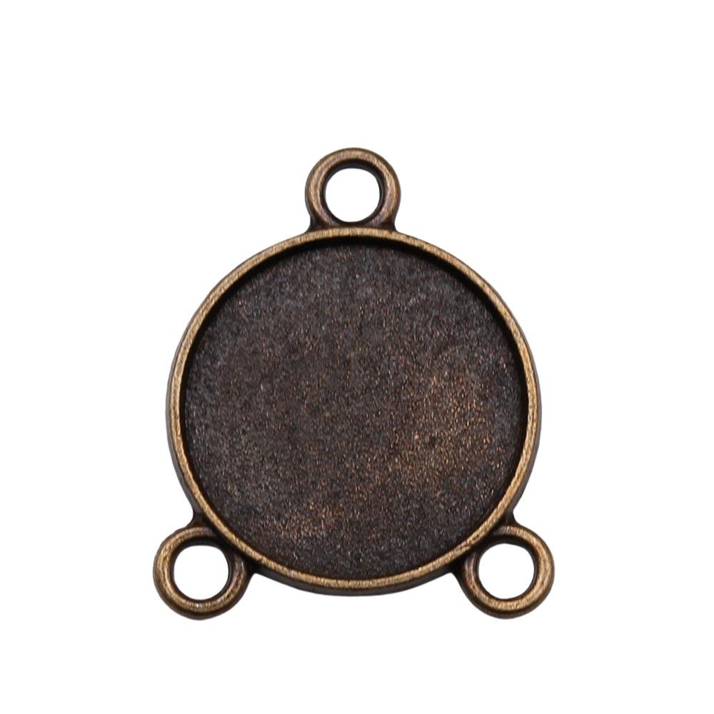 10 Stück 20mm Innenmaß Antik-Bronze Farbe 34 Stil Cabochon Fassung Anhänger Passend für 20mm Glas Cabochon