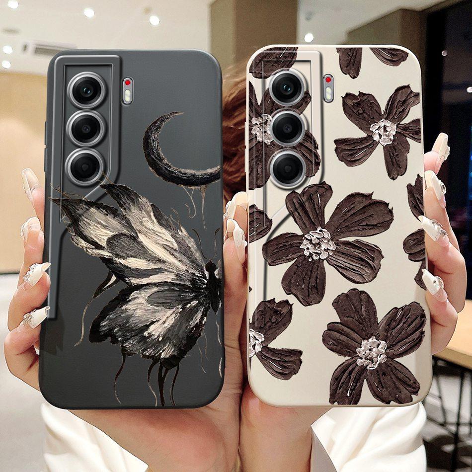 For Tecno Camon 40 Pro 4G Camon40 CM5 CM6 Elegant Butterfly Floral Phone Case For Camon 40 40Pro 4G Soft Silicone Cases Bumpers