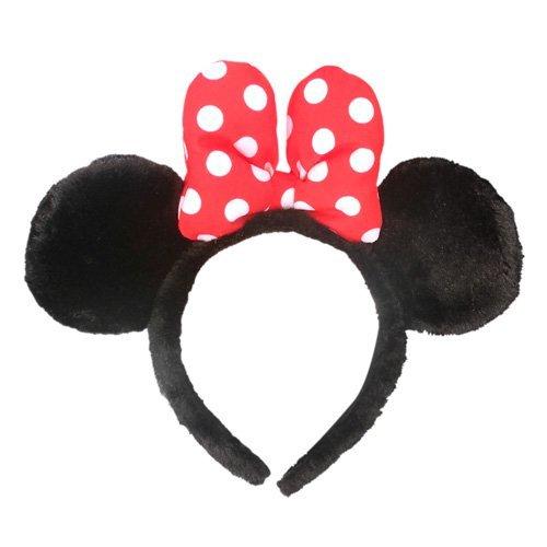 Minnie Mouse Fluffy Headband with Red Ribbon and Polka Dots [Tokyo Disney Resort Exclusive]