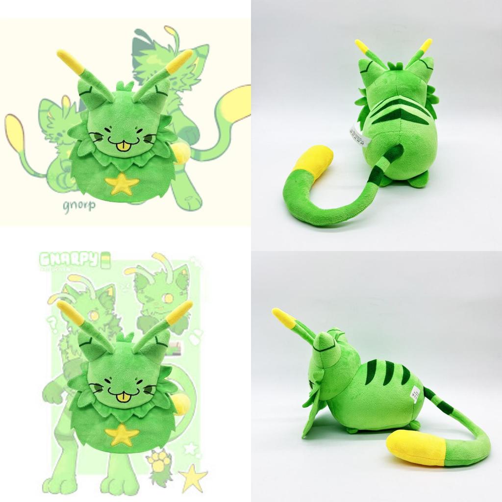 Cute Gnarpy Discovers The Internet Green Cat Robot Stuffed Animal Toy