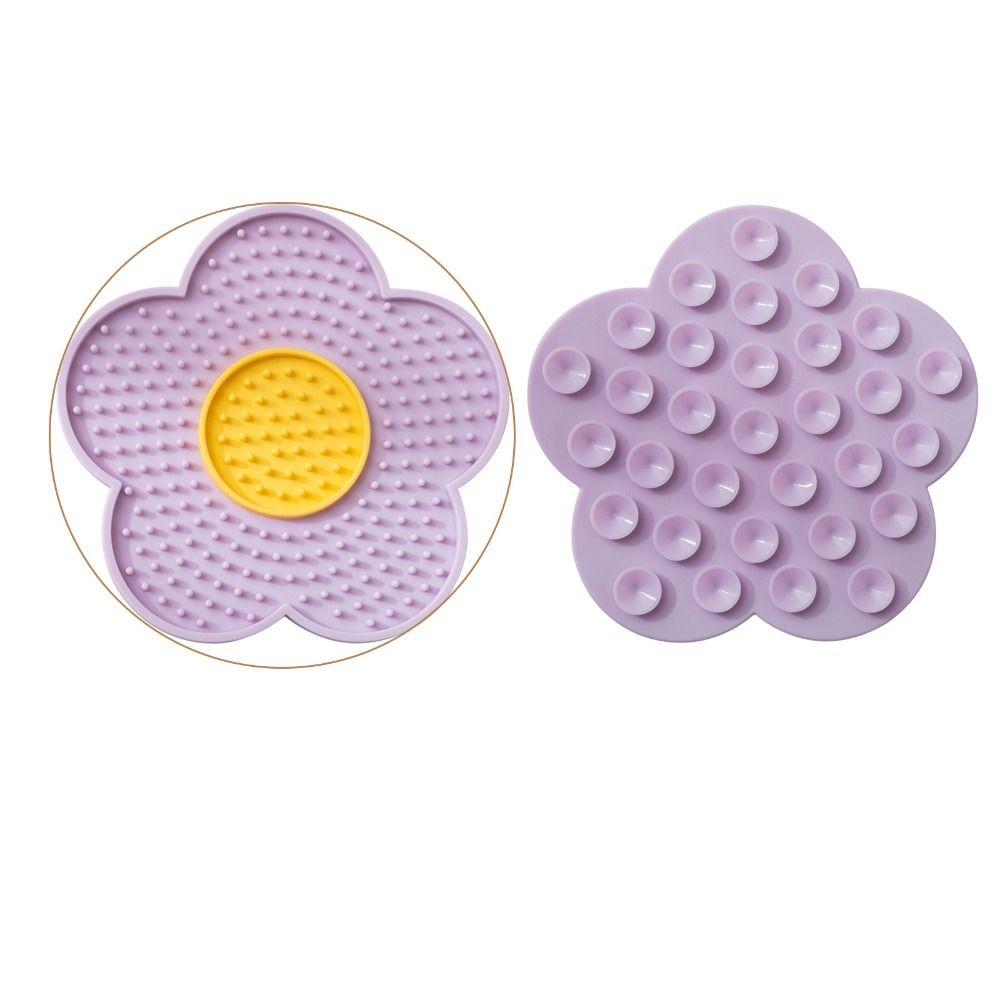 Sunflower Shaped Cat Lick Pad Suction Cup Silicone Cat Placemat Dog Feeding Pads  Small Animal