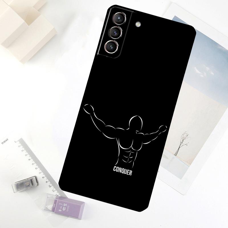 Bodybuilding Gym Fitness Telefonfodral För Samsung Galaxy S25 FE S20 FE S21 S22 S23 S24 S25 S26 Ultra S10 S25 Plus Skydd