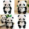 Adorable Panda Plush Toy Stuffed Animal Pillow 36cm 0.33kg Short Hair Cartoon Style