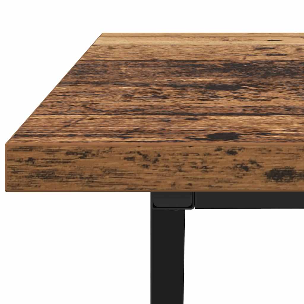 Coffee Table Made of Reclaimed Wood 100 X 50 X 40 Cm Plywood and Metal