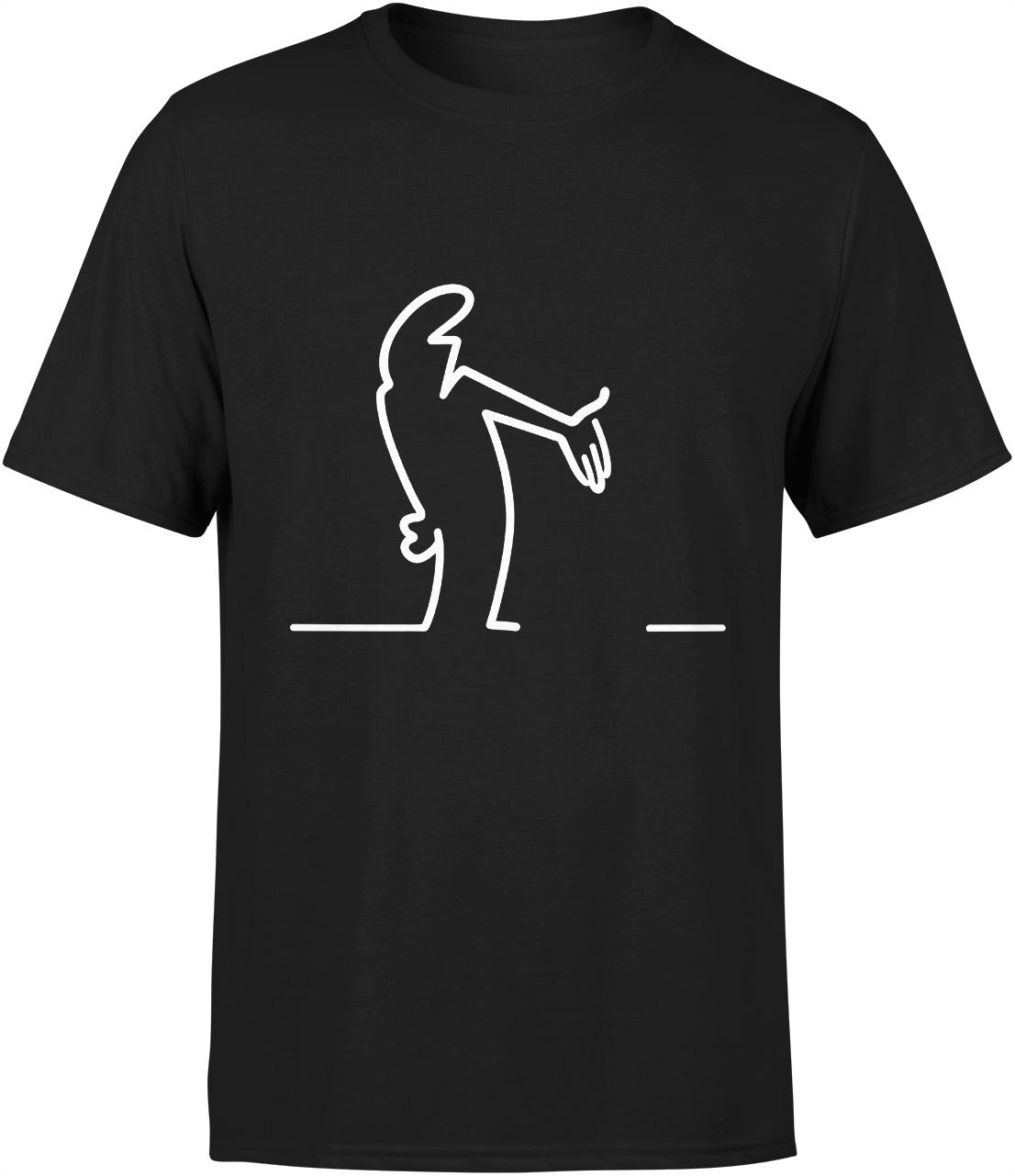 Merkloos - T-shirt - Minimalistisch - Grappig - Stickman