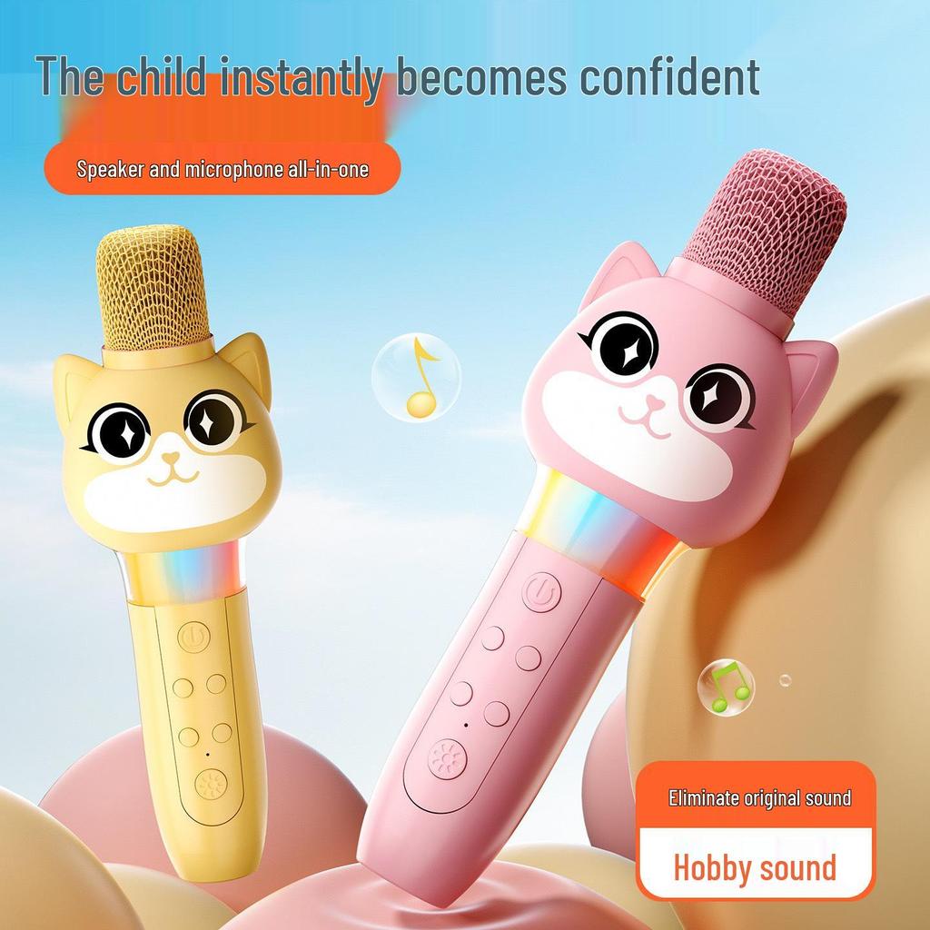 מיקרופון ורמקול קריוקי אלחוטיים לילדים: צעצוע הדהוד, שירה וחינוך מוקדם לבנות קטנות