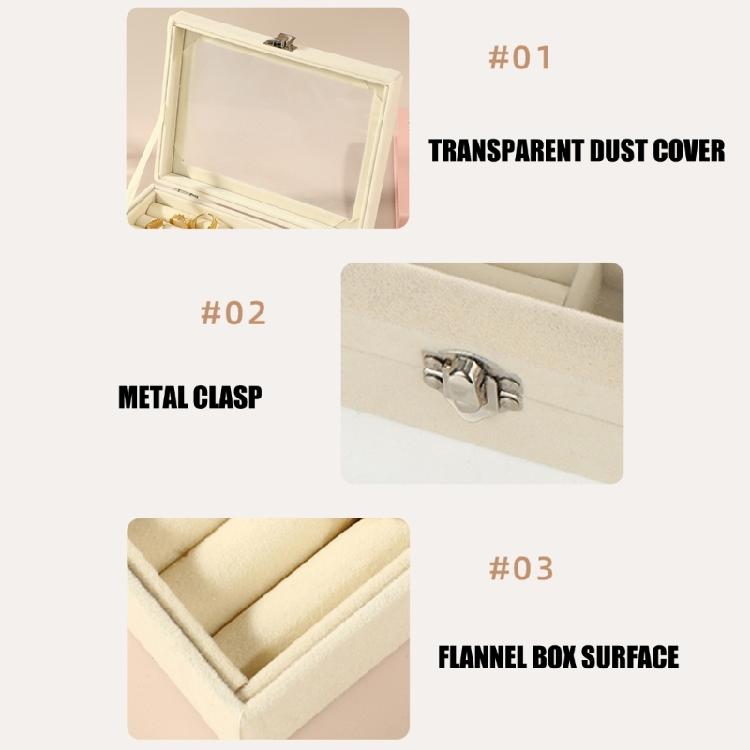 Compartment Jewelry Storage Box with Ring Rolls, Soft Lining and Hinged Lid for Dresser Top and Vanity Storage