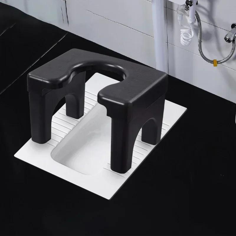 Squatting Toilet Stool Chair Non Slip Thick Household Widen Panel Sturdy Rounded Edge Easy To Wash Potty Chairs for Bathroom