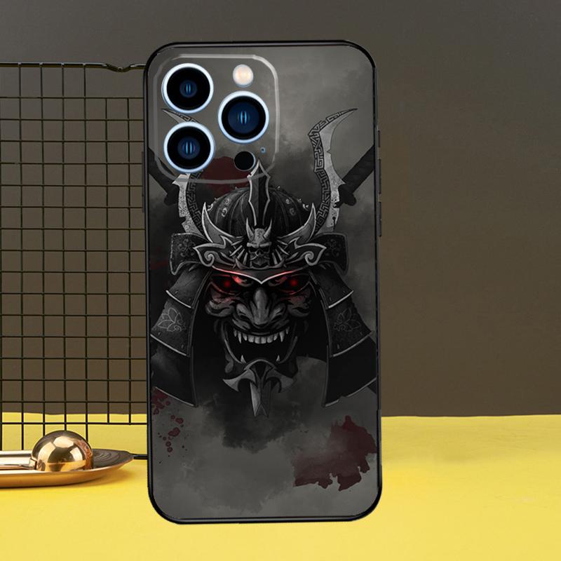 Oni Samurai Mask Phone Case For iPhone 16 15 14 13 12 11 Pro Max X XR XS Max 7 8 Plus 12 13 Mini Back Cover