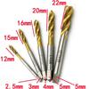 Titanium-Plated High-Speed Steel Spiral Groove Tap Set, M3-M8mm