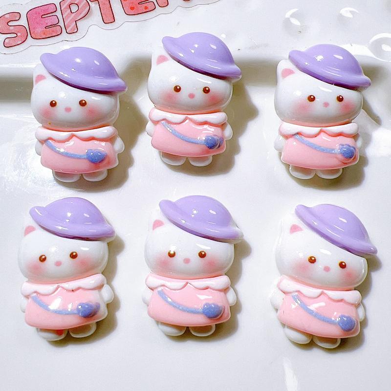10 Pcs New Cartoon Animal Elephant, Rabbits, Kittens Series Resin Scrapbook Diy Jewelry Party Gift Hairpin Accessories A87