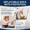 Portable Inflatable Lazy Chair PVC Air Couch Sofa with Foot Pad & Repair Patches Ergonomic Blow Up Lounger Chair for Living Room
