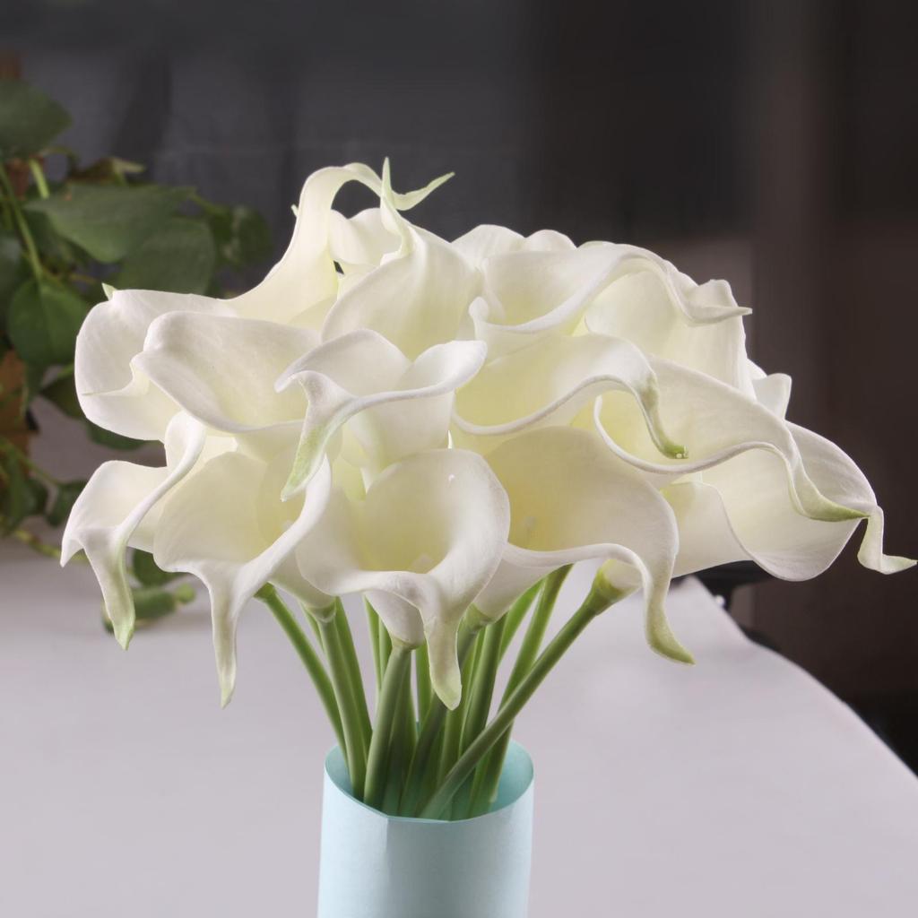 10PCS Real Touch Calla Lily Artificial Flowers Bridal Bouquets Home Office Wedding Party Decoration KTY
