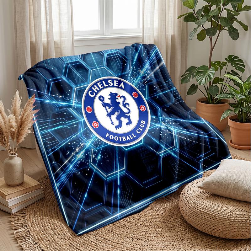 Chelsea FC Theme blanket Soft Flannel Blanket Plush Throw Blanket Cozy Sofa Bed Blanket for Home Decor