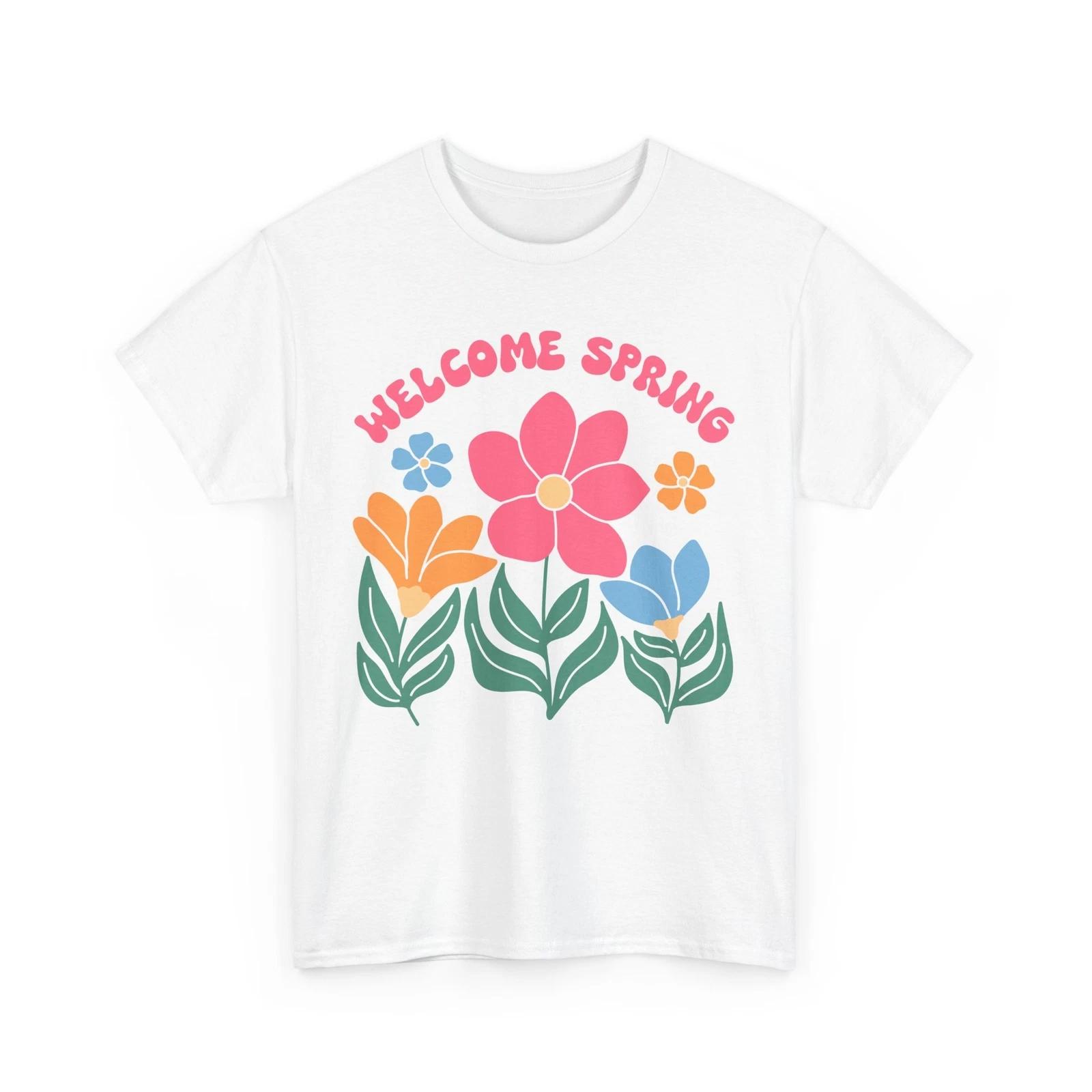 

Welcome Spring Shirt | Floral Pattern T-Shirt | Colorful Spring & Nature Tee 3XL