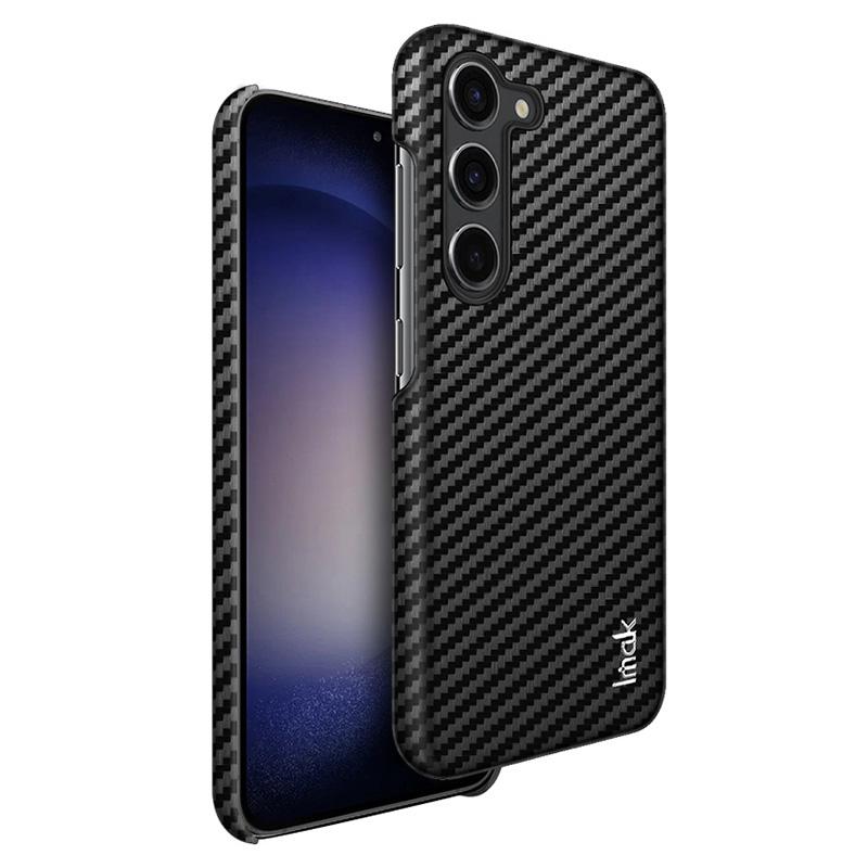 IMAK Ruiyi Series for Samsung Galaxy S23 PU Leather+PC Phone Case Carbon Fiber Texture Back Cover