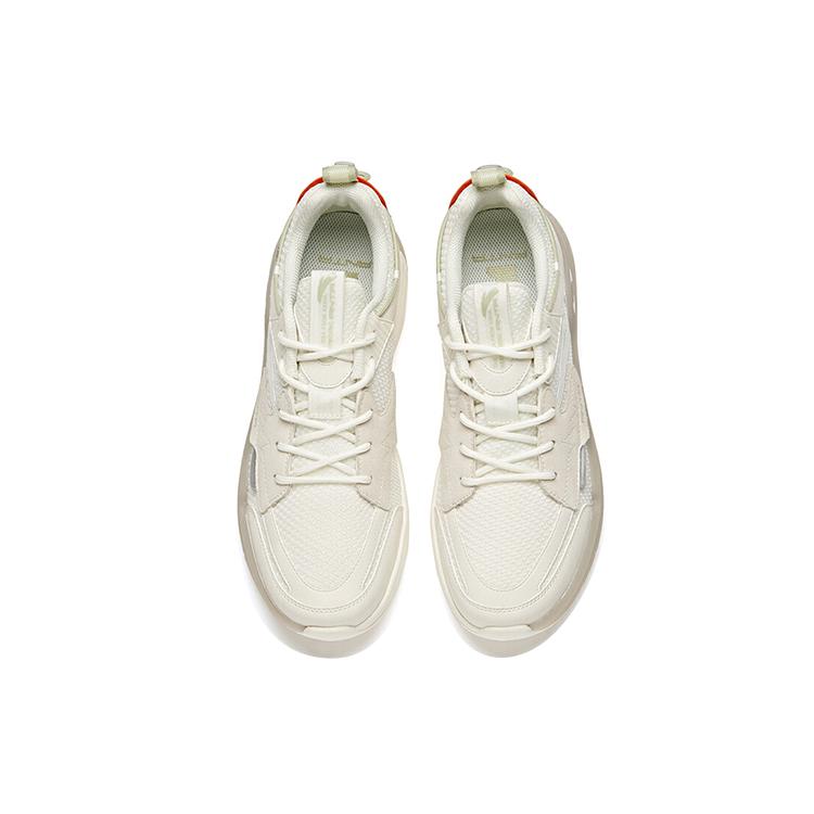 New Anta Life Collection Slip-Resistant Cushioning Wear-Resistant Low-Top Skateboard Shoes White Orange Green 912118050-1