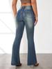 2025 Europäische Amerikanische Retro High Waist Slim Fit Schlagjeans für Damen