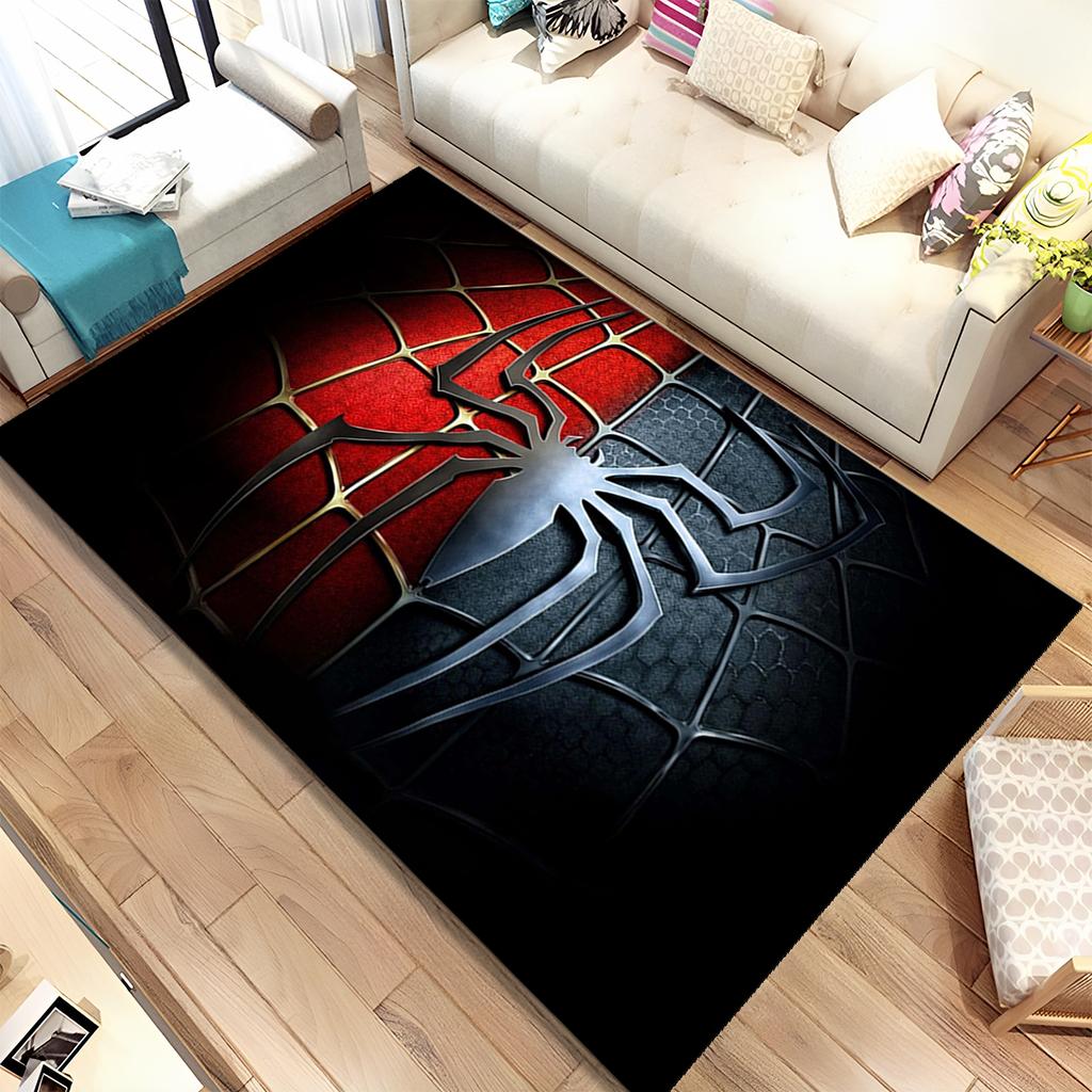 HD Cartoon Marvel Avengers Spiderman Teppich für Zuhause Wohnzimmer Schlafzimmer Sofa Fußmatte Dekor, Kinderteppich Rutschfeste Bodenmatte