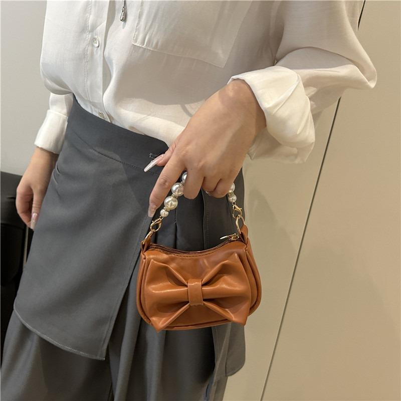 Fashiable and Versatile Mini Bag, Casual Commuting Handbag, 2026 New Korean Versi Pearl Bow Bags