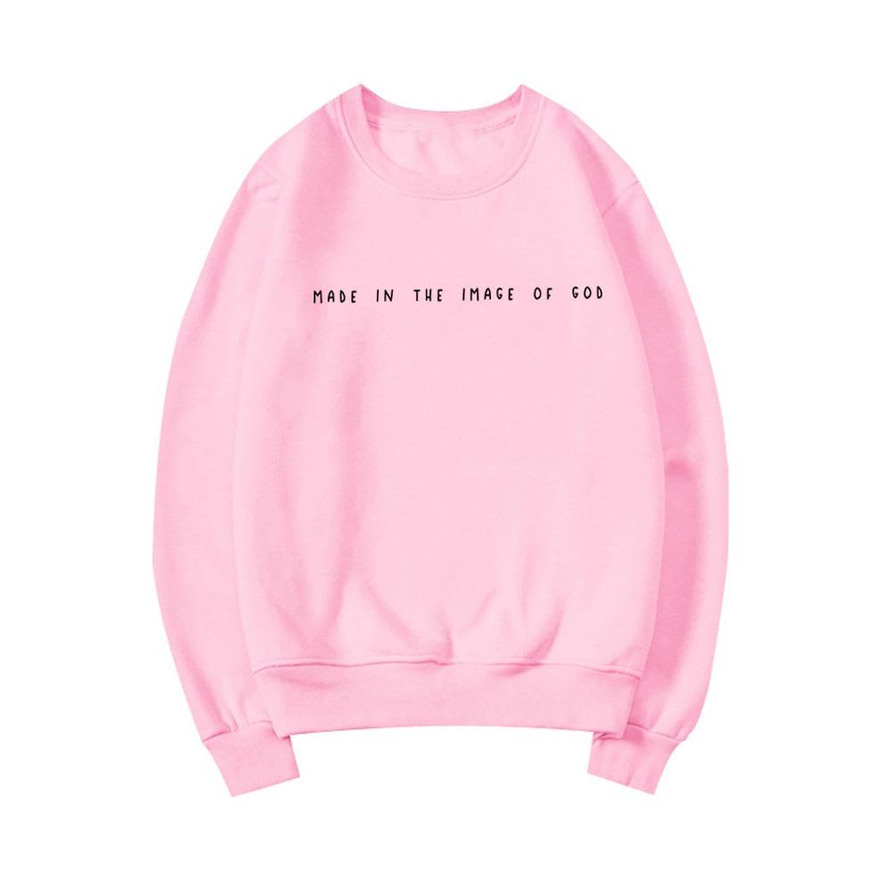 Křesťanská mikina Made In The Image of God Mikiny Faith Top Ježíš Mikina s kapucí Bible Verses Mikina s výstřihem Dámské Mikiny