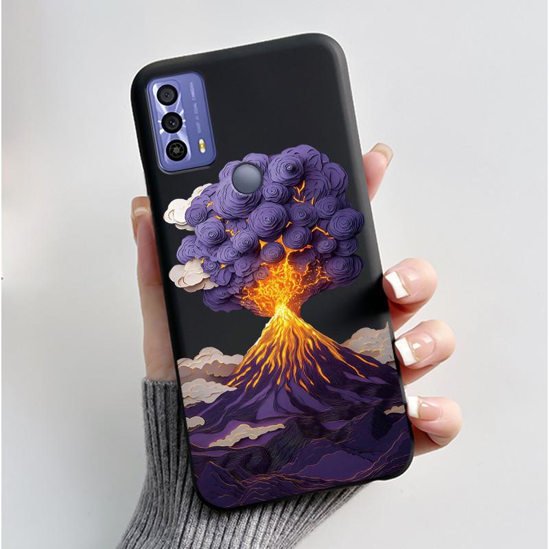 Phone Funda For TCL 20B 20Y 20E Case Aesthetic Cute Cat Astronaut Black Soft Silicone TPU Capa for TCL 20E 20Y 20B Back Cover