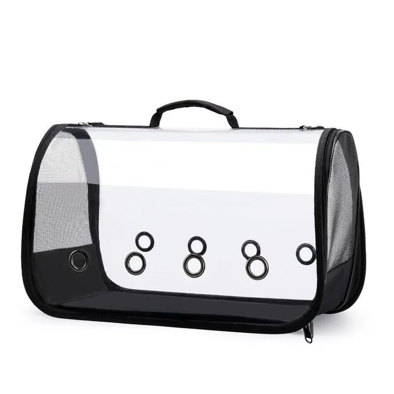 

Портативная уличная сумка для кошек, прозрачная складная сумка для домашних животных, авиационная сумка для домашних животных S чёрный
