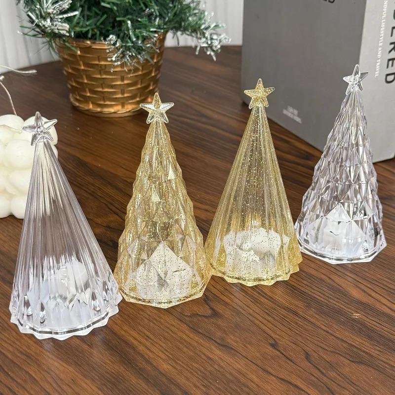 Christmas Tree Crystal Star Lights Party Romantic Snowy Mountain Holiday Gifts LED Warm White Iceberg Lighting Table Decoration