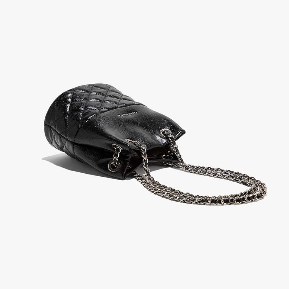 Diamond chain bucket bag new light luxury all-match small fragrance single shoulder crossbody bag length 18cm wide 12.5cm high 19cm
