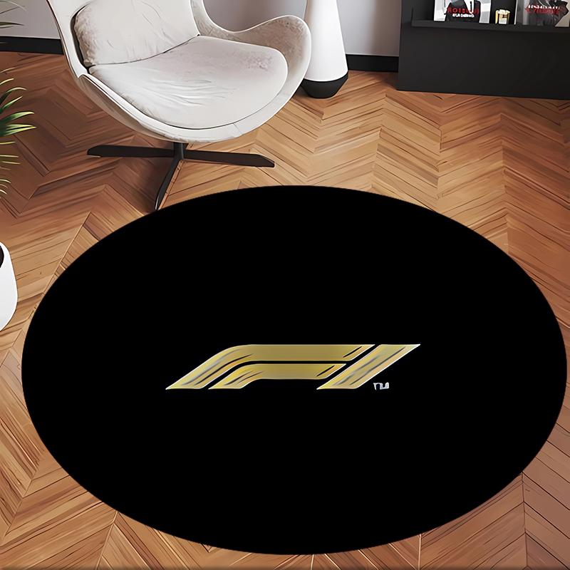 Formula 1 (1) Round Office Rug Decorative Floor Rug for Office Bedroom Living Room and Home Space