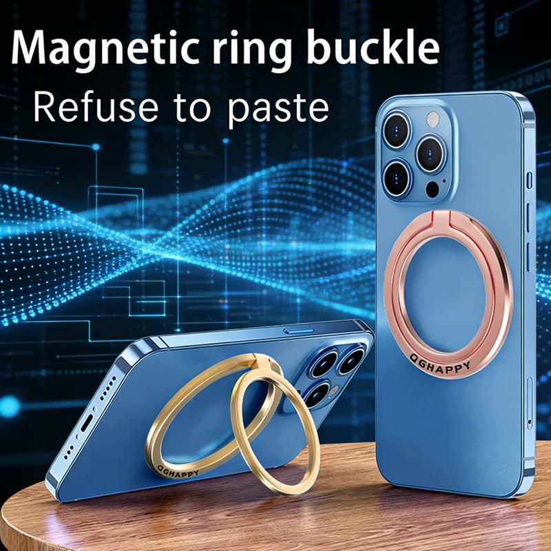 Mobile Phone Strong Magnetic Metal Finger Ring Holder for Magsafe 360° rotating Universal Folding Ultra-thin Super Magnet Stand