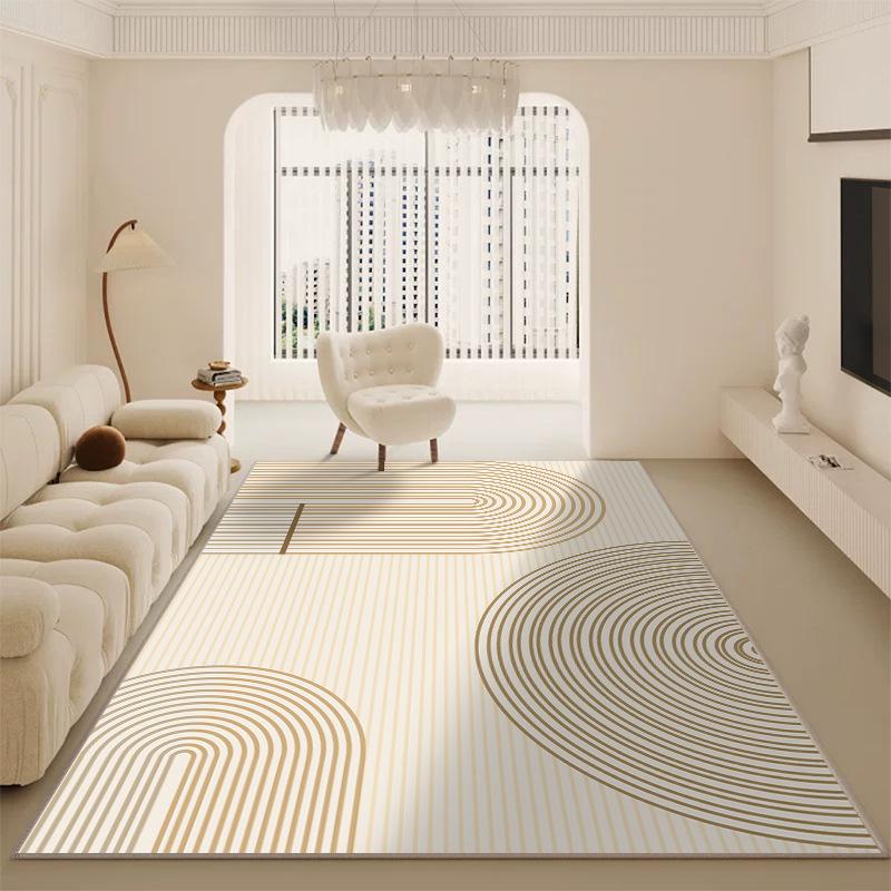 Luxusní minimalistický obývací pokojový koberec krémové barvy velký kusový koberec pro pohovku ložnici domácí dekor