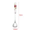 Home & Living Stainless Steel Rose Flowers Coffee Spoon TeaSpoon Kitchen & Dining Dessert Scoop