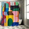 "Abstract Geometric Shower Curtain, Waterproof & Mildew-Resistant Bath Curtain With Vibrant Colors For Modern Art Home Decor"