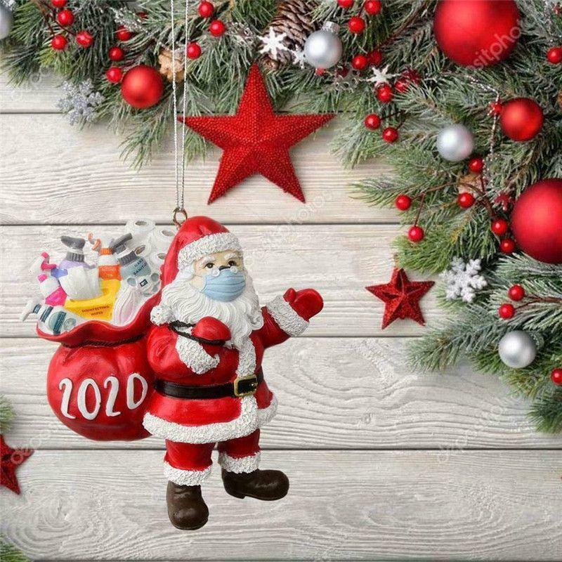 Charming Christmas Tree Ornaments Featuring Santa Claus Wearing A Mask For Holiday Cheer