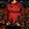 Men's Long Sleeve Hoodie Sun Shirt with Halloween Print