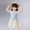 [A-line Version Mesh Wood Ear] Infant and Young Girls' Dress 25 Summer Children's Casual Fashion Top