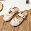High-value woven bag head half slippers summer retro fashion outer wear simple hollow round head flat bottom sandals