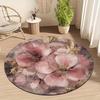 Luxury Romantic Floral  Pattern Round Shape Floor Mats Kitchen Hallway Runner Rug Bedroom Living Room Soft Carpet Non-slip Area Rug